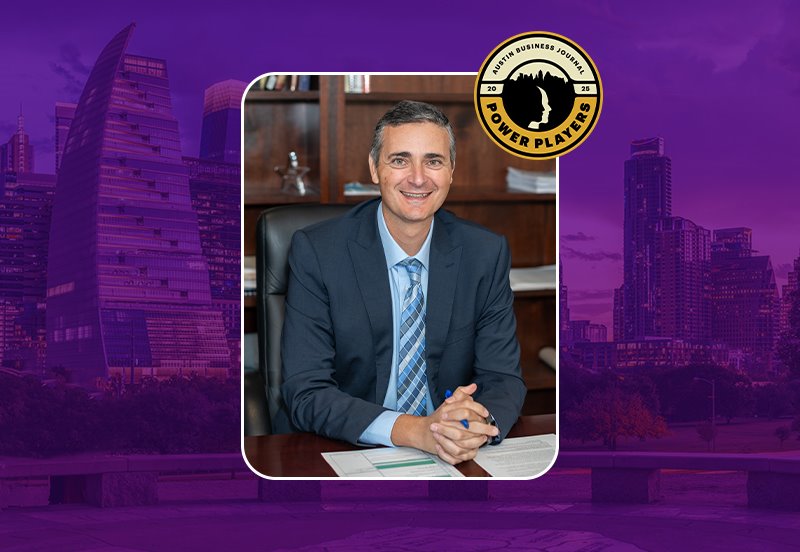 Image of Anas Daghestani, MD, President & CEO of ARC, and the Austin Business Journal's Power Players logo