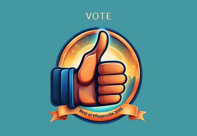 Best of Pflugerville 2025 competition logo with the word "Vote" above the logo