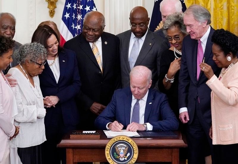 President Joe Biden celebrating Juneteenth 2021