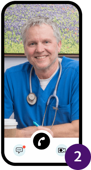 an example of the call screen with NormanMD