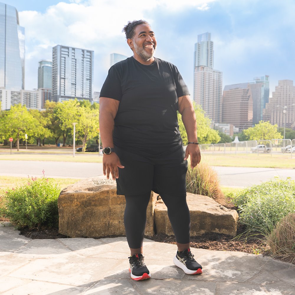 ARC Healthiness Program patient, Adrian, enjoying an active day out in Austin, representing weight loss and long-term weight management
