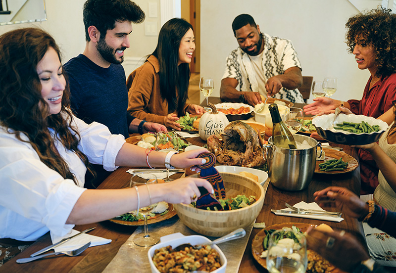 Family enjoying their thanksgiving meal