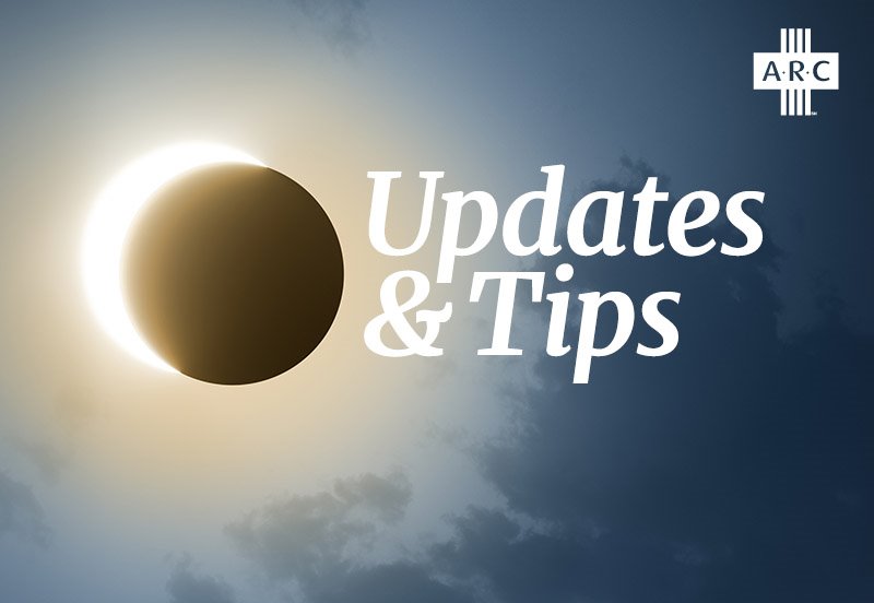ARC updates and top 10 tips for solar eclipse on April 8
