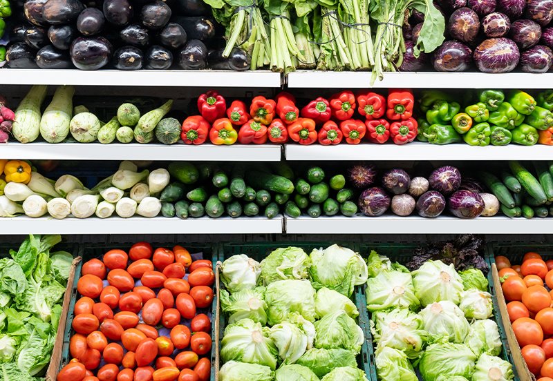 Vegetables at a grocery store