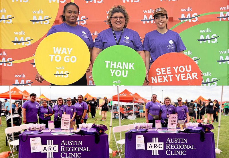 Collage featuring Diana N. Andino, MD, Neurologist, and other ARC team members at the 2026 Walk MS event