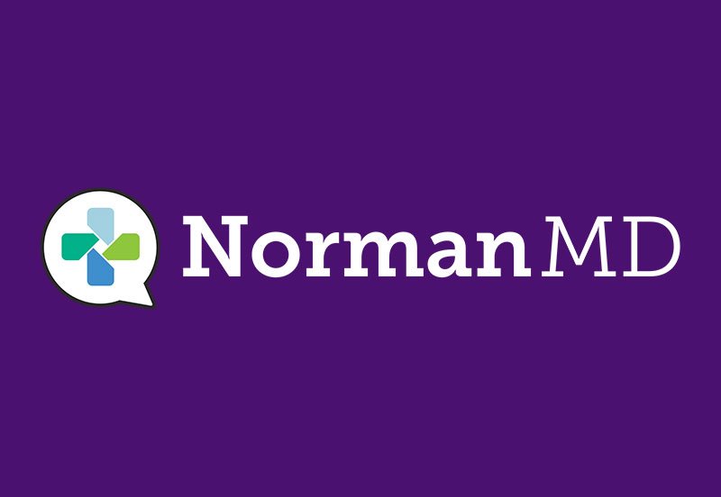 NormanMD logo with a purple background